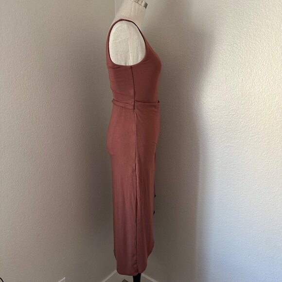 Aritzia Wilfred Saturn A LineMidi Dress Double Square Style Sleeveless Slim Fit - Picture 5 of 13